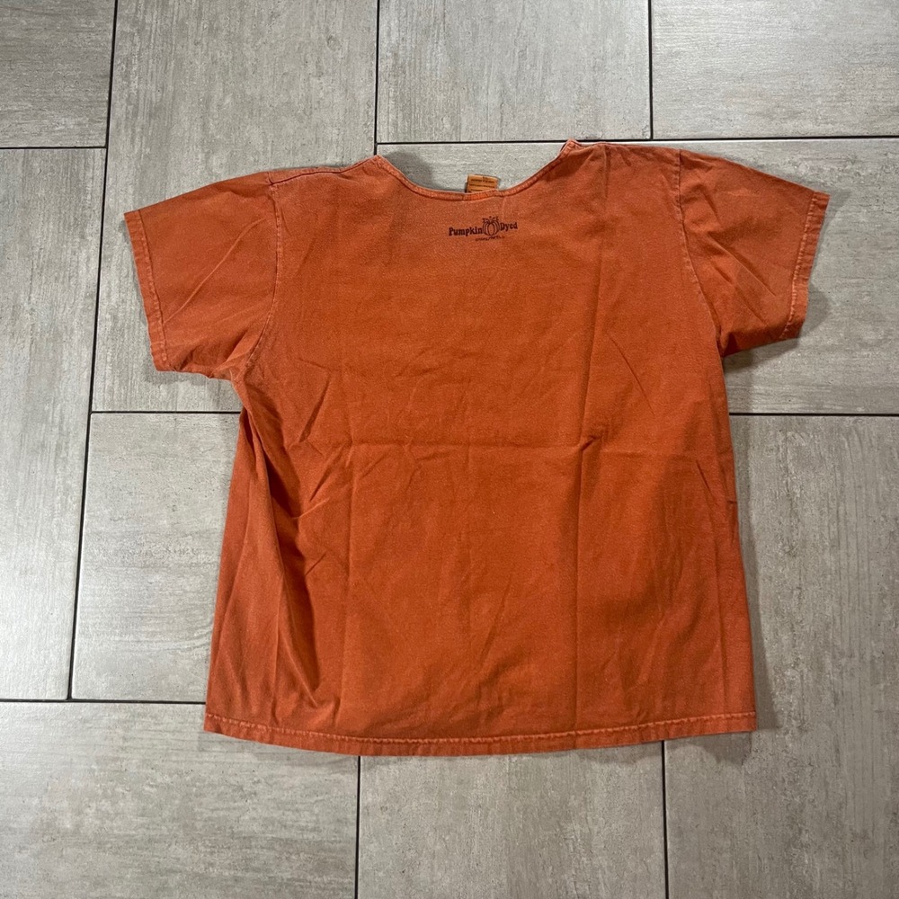 Crazy Shirts Hawaii Original Pumpkin Dyed Floral Plumeria Cotton Tee Orange L - Picture 6 of 8